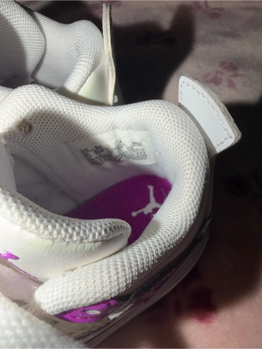Jordan Baby Sneakers in White with Purple Accents